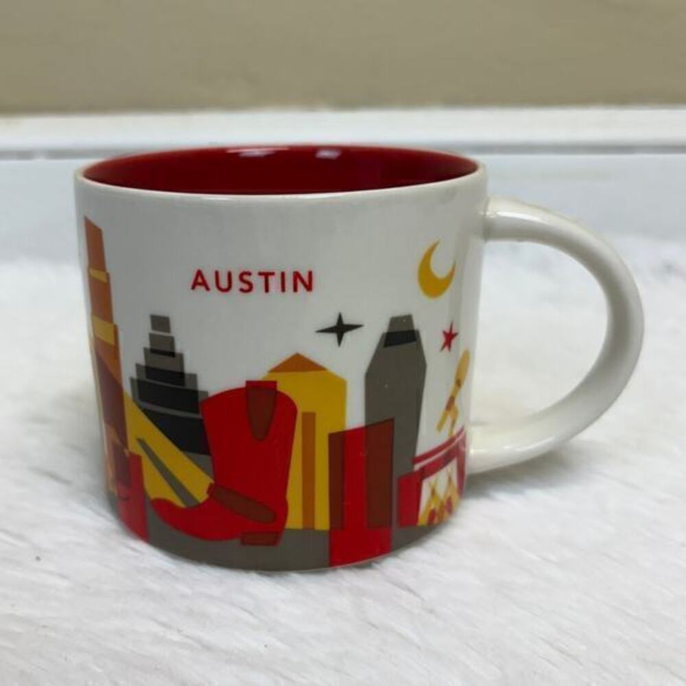 Starbucks Coffee Collector Series You Are Here Austin Texas Ceramic Mug 16oz